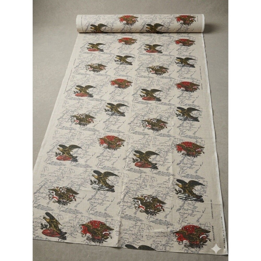 Carnegie Fabrics Hand Printed Age Of Man American Revolution Semiquincentennial